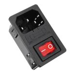 Panel Mount AC Inlet Power Socket With Fuse Holer , Switch (IN7)