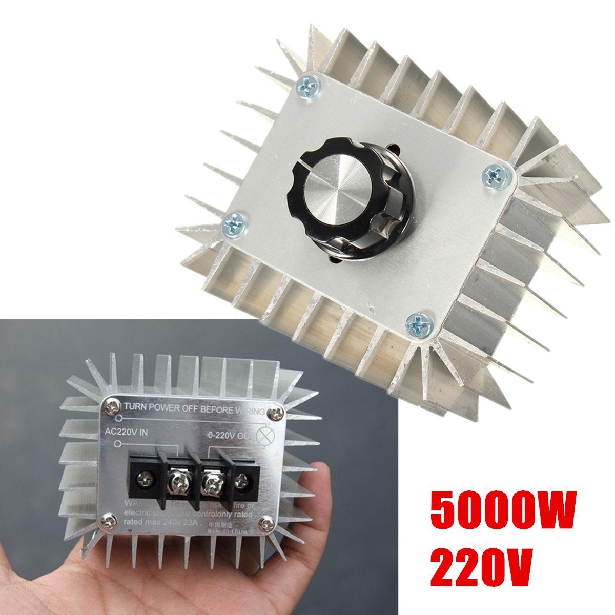 AC 220 V 5000 W SCR Voltage Regulator Dimming Dimmers Speed Thermostat Controller AC 220 V 5000 W SCR Voltage Regulator Dimming Dimmers Speed Thermostat Controller - Image 1