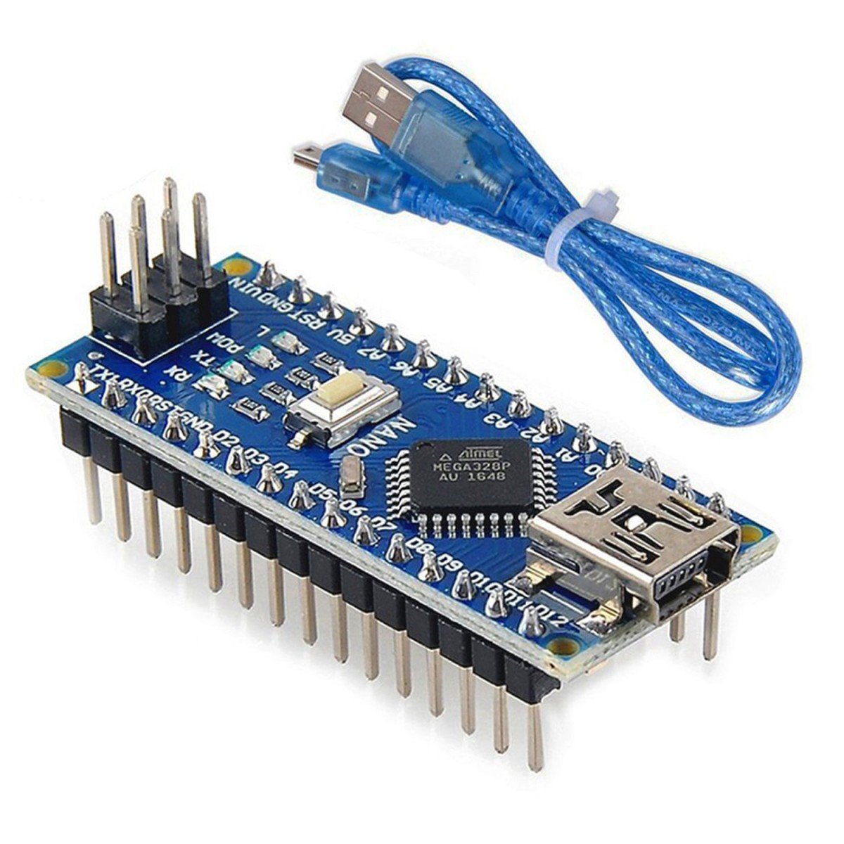 Arduino Nano V3.0 CH340 Chip + Mini USB Cable Arduino Nano V3.0 CH340 Chip + Mini USB Cable - Image 1