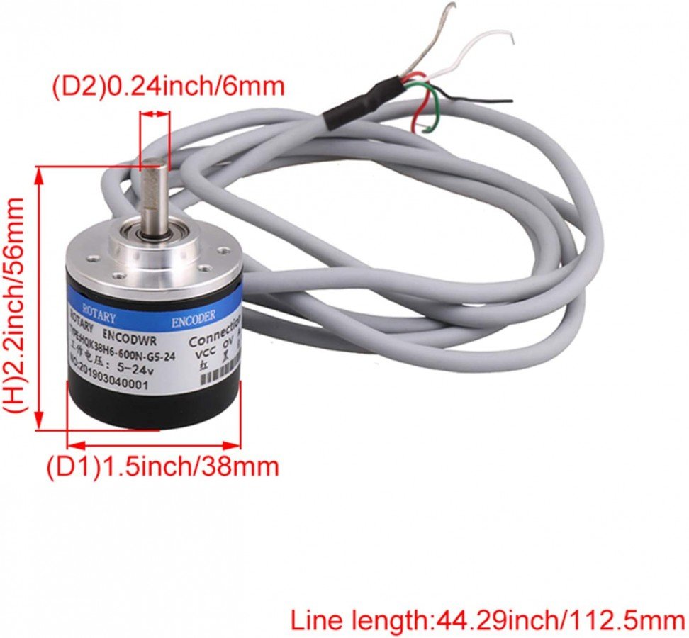E38S6G5-600B-G24P.jpg DC5-24V 600 Pulses Incremental Rotary Encoder - Image 1