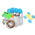 Kit 2 with plastic gears, pulleys, belts, electric motor, wheels