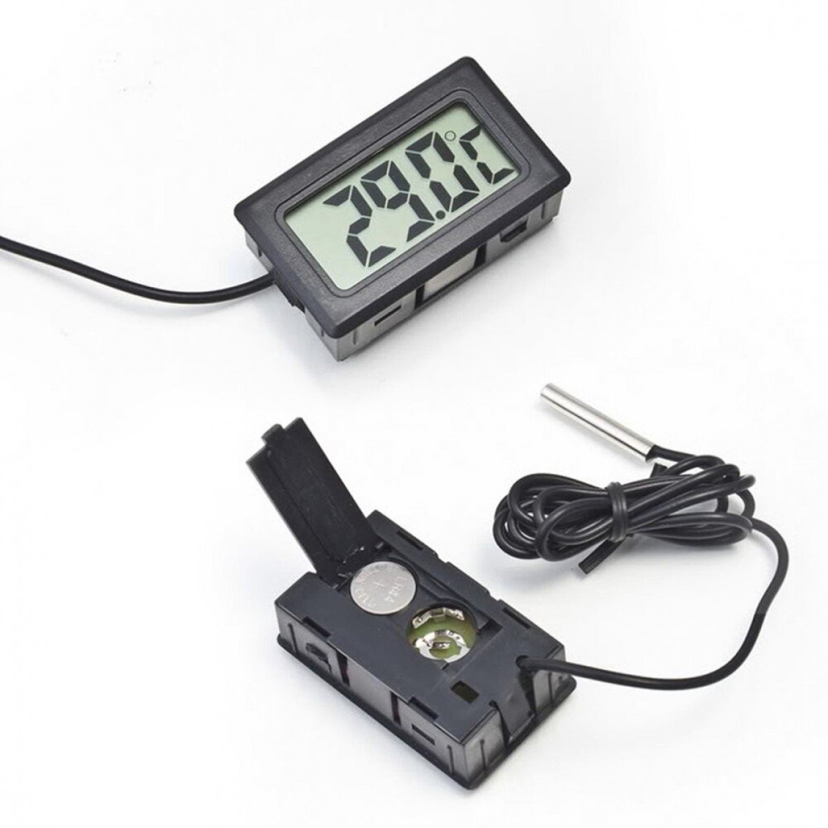 LCD Electronic Fish Tank Water Detector Thermometer Aquarium Digital Thermograph with 1 Meter Wire Black Fish Tank Water Detector Thermometer - Image 1
