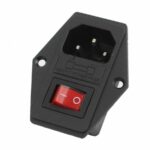 Panel Mount AC Inlet Power Socket With Fuse Holer , Switch (IN5)