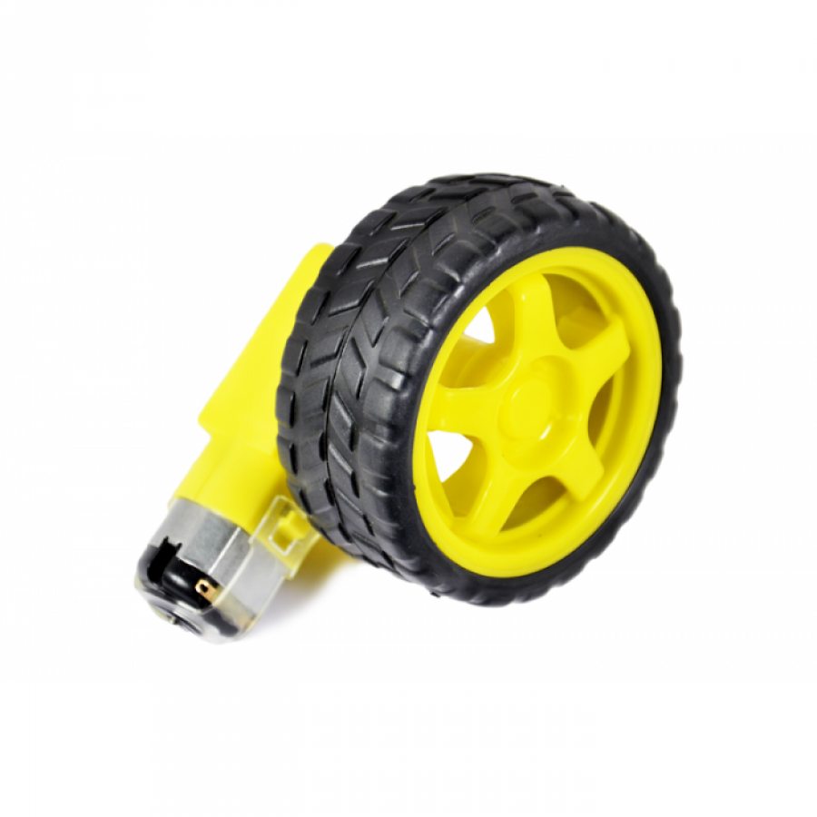 Robot20Car20Wheel20with20DC20Gear20Motor.png Robot Car Wheel Tyre (65mm) with DC Gear Motor - Image 1