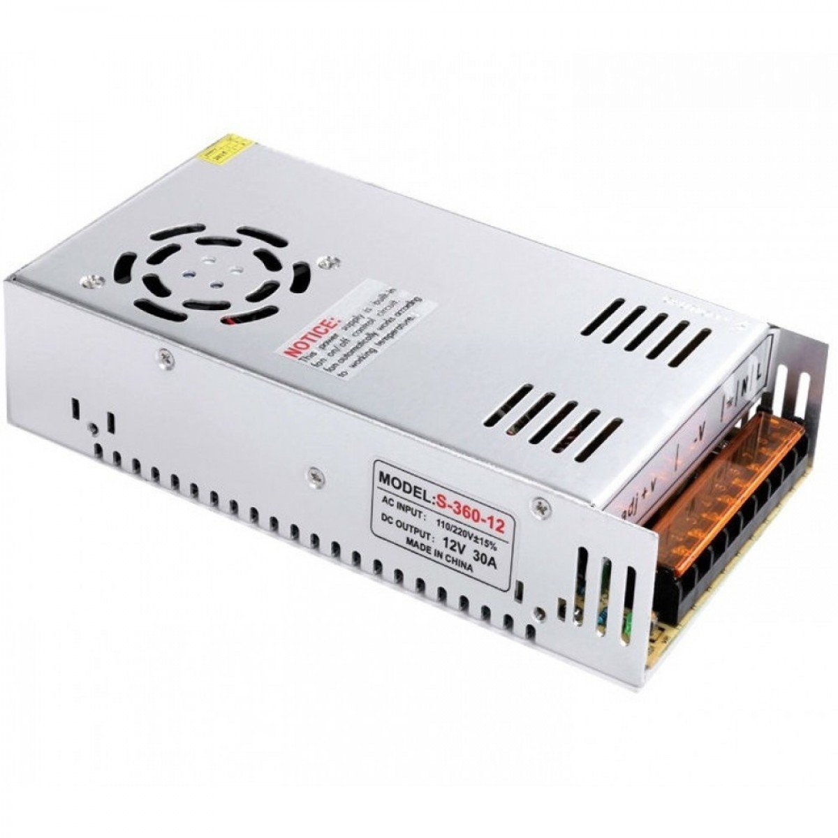 S-360-12 Power Supply SMPS S-360-12 (12V,30A) With Fan - Image 1