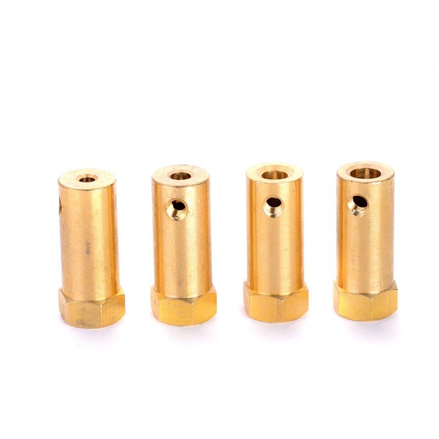 Top-Quality-1pc-3-4-5-6-mm-Brass-Extended-Shaft-Hex-Coupling-Coupler-Tool-For2028129-1.jpg Metal Coupler 5mm Short Coupling for Robot Smart Car Wheel - Image 1