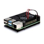 Metal Aluminum Case with Double Fans for Raspberry Pi 4B  Black