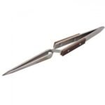 Straight Tweezers Wooden , Stainless Steel
