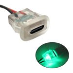 USB Type C Socket to 2 Wires With Led
